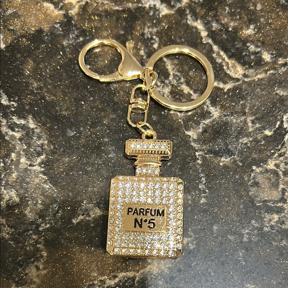 Gold Parfum No. 5 Keychain